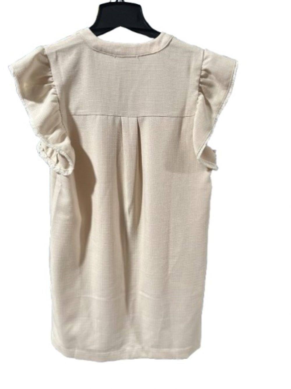 THML Cream Short Flutter Sleeve Shift Dress with Chest Pockets - Picture 3 of 4
